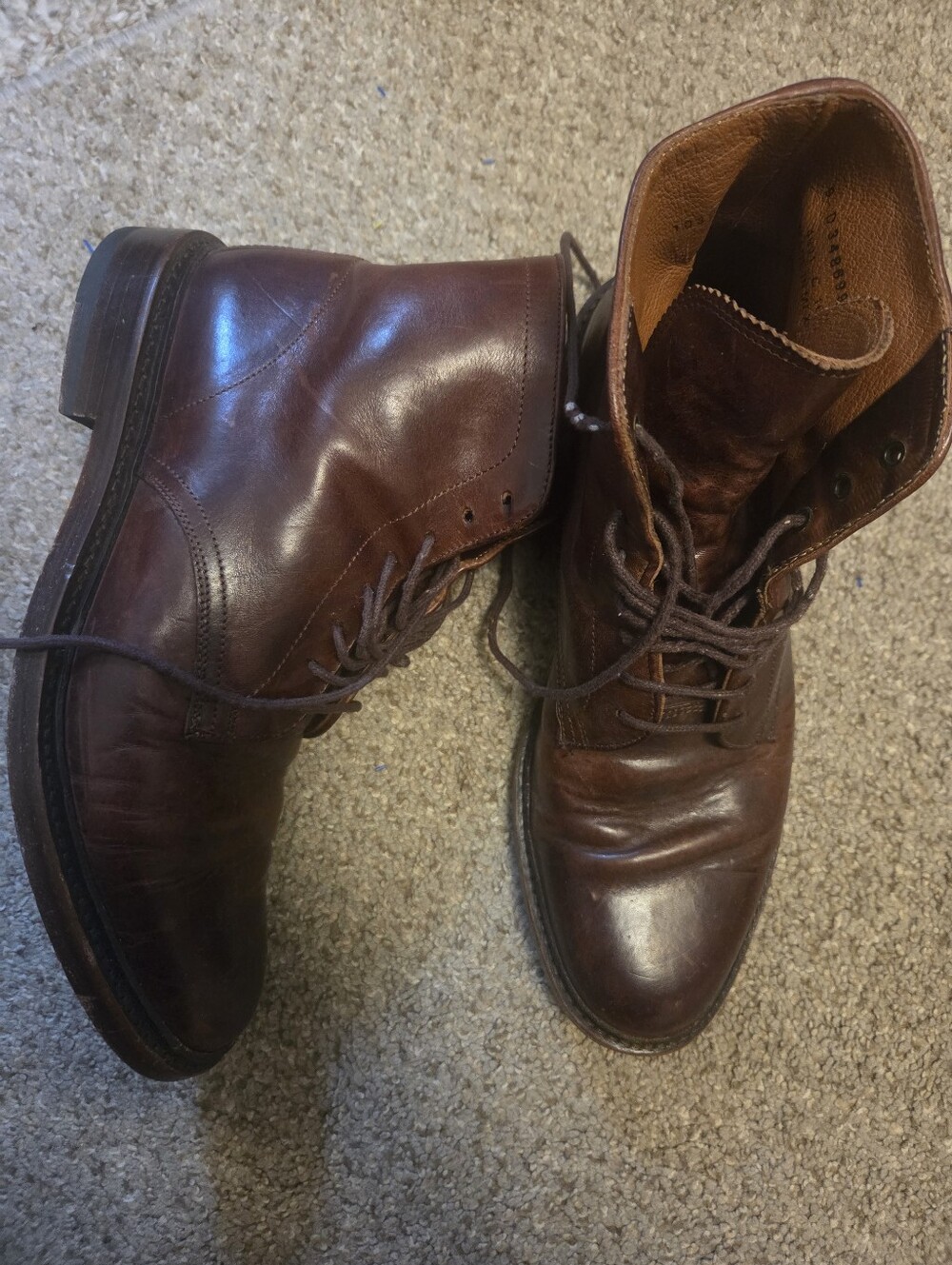 FRYE Mens Roper Leather Boots Sz 9 D Bworn EUC
